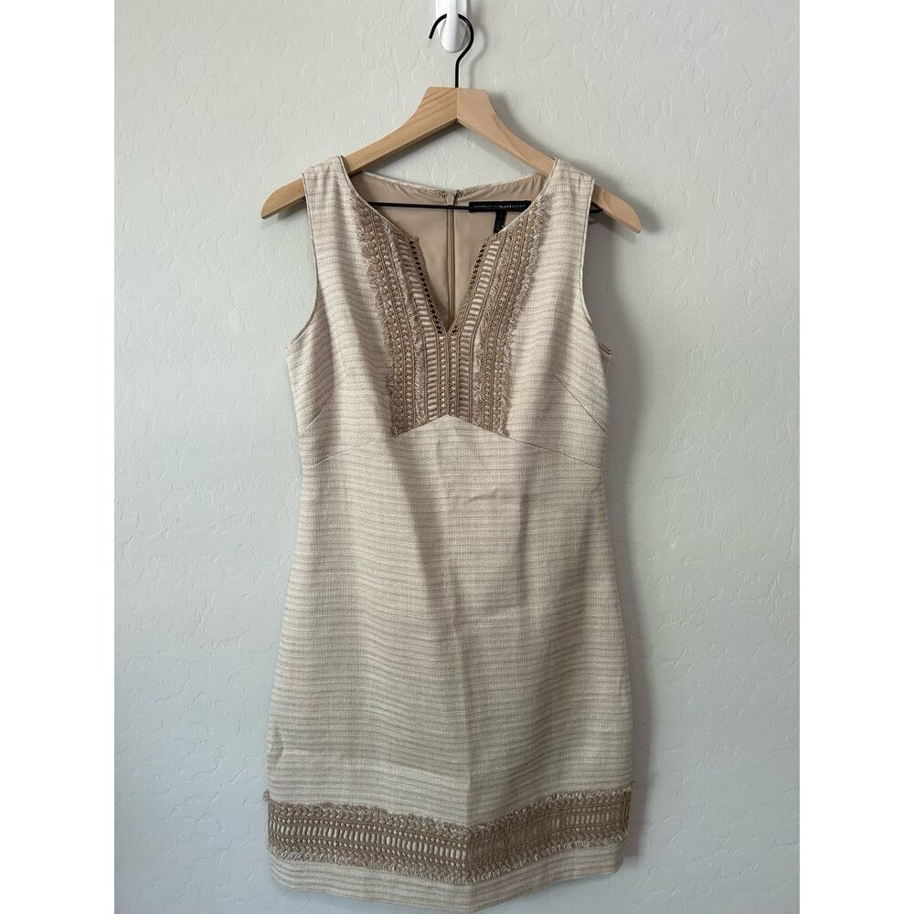 White House Black Market Beige Asymmetrical Dress